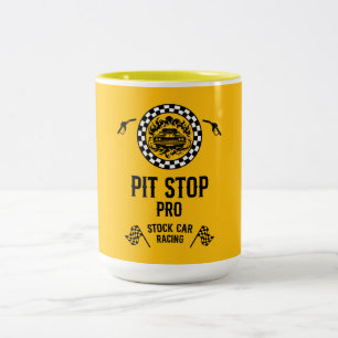 Stock Car Racing Cadeau Tweekleurige Koffiemok