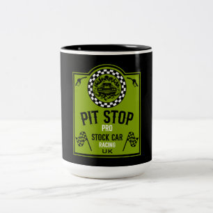 Stock Car Racing Cadeau Tweekleurige Koffiemok