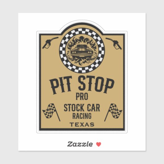 Stock Car Racing Gift Sticker (Vel)