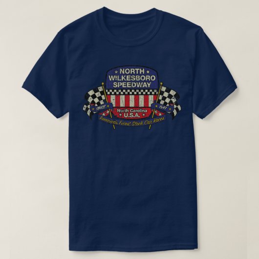 Stock Car Racing North Wilkesboro Speedway 1947 T-shirt (Design voorkant)
