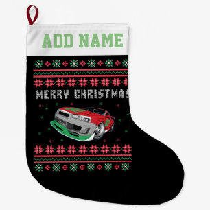 Stock Car Ugly KerstSweater Grote Kerstsok