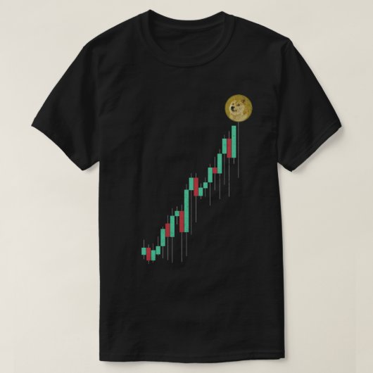 Stock Chart To The Moon Dogeangle DOGE Coin Crypto T-shirt (Design voorkant)