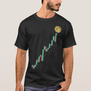 Stock Chart To The Moon Dogeangle DOGE Coin Crypto T-shirt