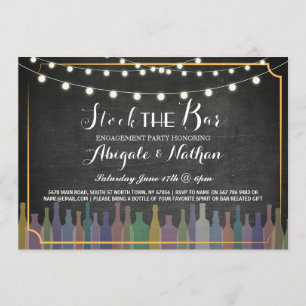 Stock De Bar Chalk Couple's Douche Uitnodiging