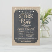Stock de bar feestkoppel bruiloft uitnodiging jute (Staand voorkant)
