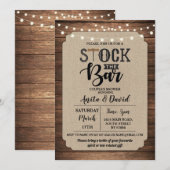 Stock de bar feestkoppel bruiloftsshower jute hout kaart (Voorkant / Achterkant)