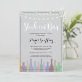 Stock De Bar Grey Party Verloving Koppels Uitnodig Kaart (Staand voorkant)