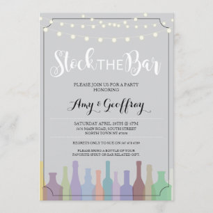 Stock De Bar Grey Party Verloving Koppels Uitnodig Kaart
