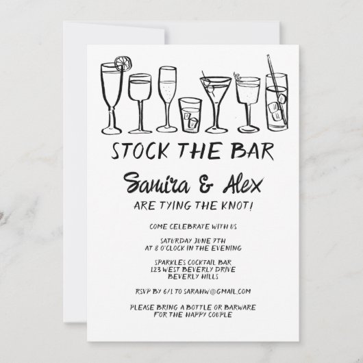 Stock de bar grillige cocktail Drink Verloving Kaart (Voorkant)