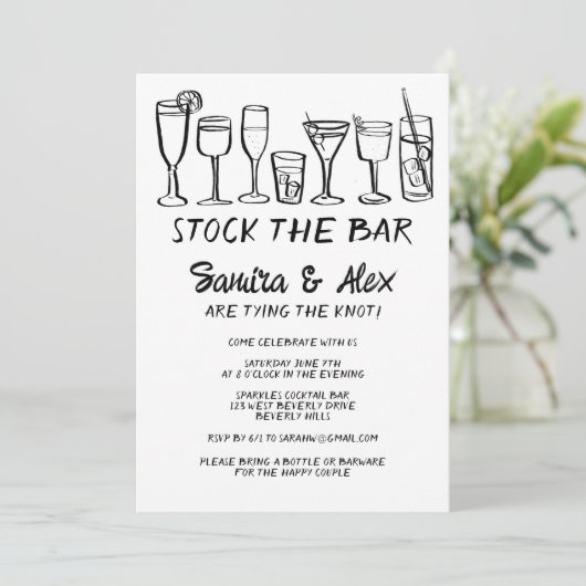 Stock de bar grillige cocktail Drink Verloving Kaart (Staand voorkant)