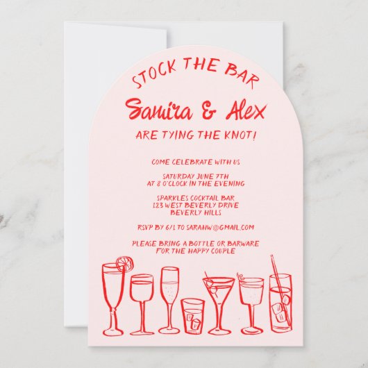 Stock de bar grillige cocktail Drink Verloving Kaart (Voorkant)