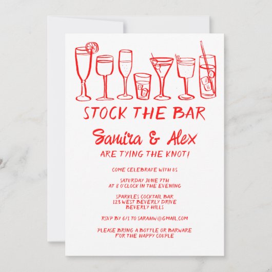 Stock de bar grillige cocktail Drink Verloving Kaart (Voorkant)