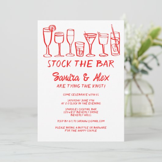 Stock de bar grillige cocktail Drink Verloving Kaart (Staand voorkant)