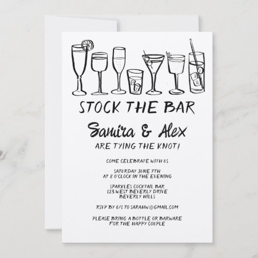 Stock de bar grillige cocktail Drink Verloving Kaart (Voorkant)