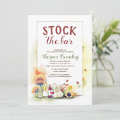 Stock De Bar Herfst Oogst Pompoenen Vrijgezellenfe Kaart (Staand voorkant)