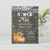 Stock de bar herfst pompoen krijtbord housewarming kaart (Staand voorkant)