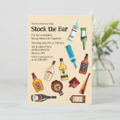 Stock de Bar Koppels Coed Shower Uitnodiging (Staand voorkant)