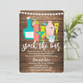 Stock de Bar Koppels Coed Shower Uitnodiging (Staand voorkant)