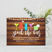 Stock de Bar Koppels Coed Shower Uitnodiging (Staand voorkant)
