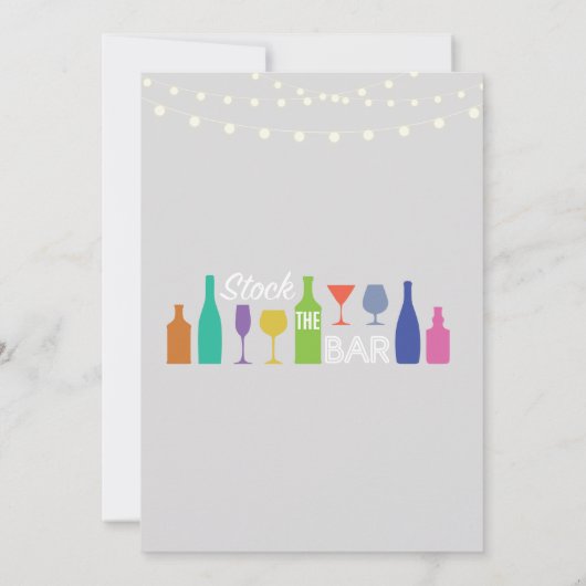 Stock De Bar Krijt Grijs Verloving Uitnodiging (Achterkant)