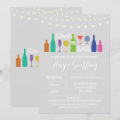 Stock De Bar Krijt Grijs Verloving Uitnodiging (Voorkant / Achterkant)