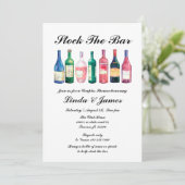 Stock De bar paar douche wijnflessen Kaart (Staand voorkant)