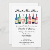 Stock De bar paar douche wijnflessen Kaart (Voorkant / Achterkant)