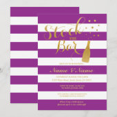 Stock De Bar Paren Douche Party Stripe Uitnodigen Kaart (Voorkant / Achterkant)