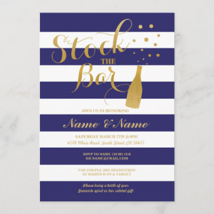 Stock De Bar Paren Douche Party Stripe Uitnodigen Kaart
