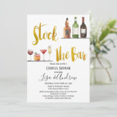 Stock De Bar Party Paar Douche Kerstmis Kaart (Staand voorkant)