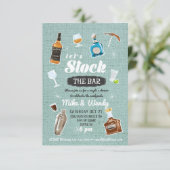 Stock De Bar Pas getrouwd Paar Douche Uitnodiging (Staand voorkant)