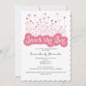 Stock de Bar Roze Chic Koppels Coed Vrijgezellenfe Kaart (Voorkant)