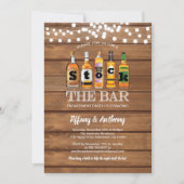 Stock de bar rustieke verlovingsfeest hout kaart (Voorkant)