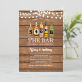 Stock de bar rustieke verlovingsfeest hout kaart (Staand voorkant)