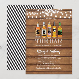 Stock de bar rustieke verlovingsfeest hout kaart
