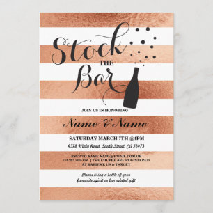 Stock De Bar Streep Bronzen Paar's Party Uitnodige Kaart