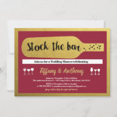 Stock de bar uitnodiging bordeaux en goud (Voorkant)
