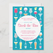 Stock de Bar Uitnodiging in Blauw (Voorkant)