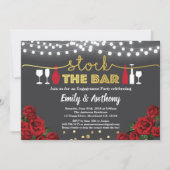 Stock de bar uitnodiging Rood zwart en goud wit (Voorkant)
