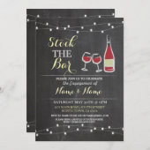 Stock De Bar Verloving Paar's Wine Chalk Kaart (Voorkant / Achterkant)