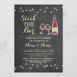 Stock De Bar Verloving Paar's Wine Chalk Kaart