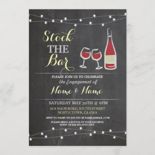 Stock De Bar Verloving Paar's Wine Chalk Kaart