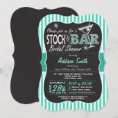 Stock de Bar Vrijgezellenfeest; Aqua Stripes Kaart (Voorkant / Achterkant)