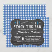 Stock De Blauwe Uitnodiging van het Verlovingsfees (Voorkant / Achterkant)