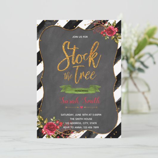 Stock de boom bruids douche uitnodiging (Staand voorkant)