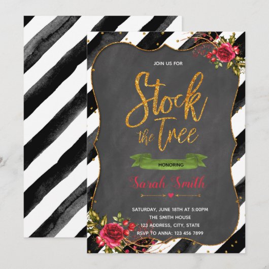 Stock de boom bruids douche uitnodiging (Voorkant / Achterkant)
