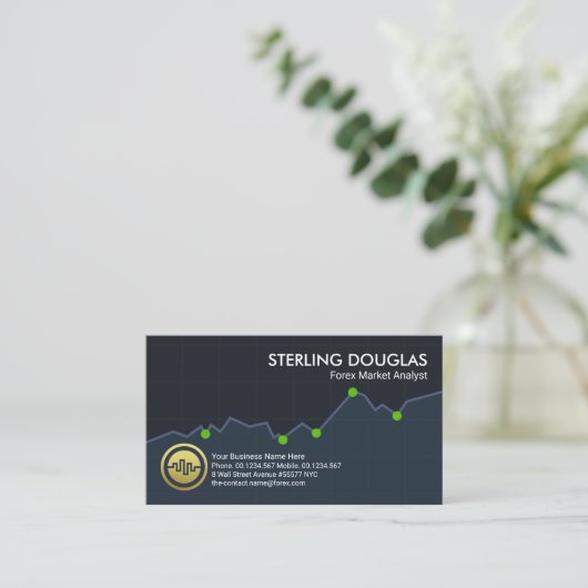 Stock Exchange Graph Forex Dealer  Visitekaartje (Staand voorkant)
