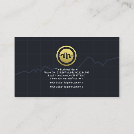 Stock Exchange Graph Forex Dealer Visitekaartje (Achterkant)