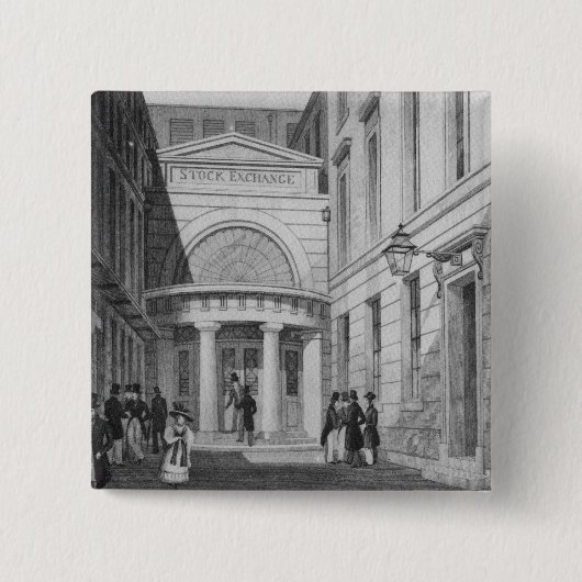 Stock Exchange, Londen, van 'Metropolitan' Vierkante Button 5,1 Cm (Voorkant)