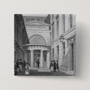 Stock Exchange, Londen, van 'Metropolitan' Vierkante Button 5,1 Cm